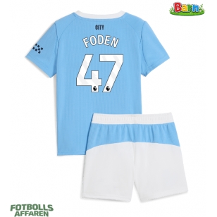 Manchester City Phil Foden #47 Hemmaställ Barn 2025-26 Kortärmad (+ Korta byxor)